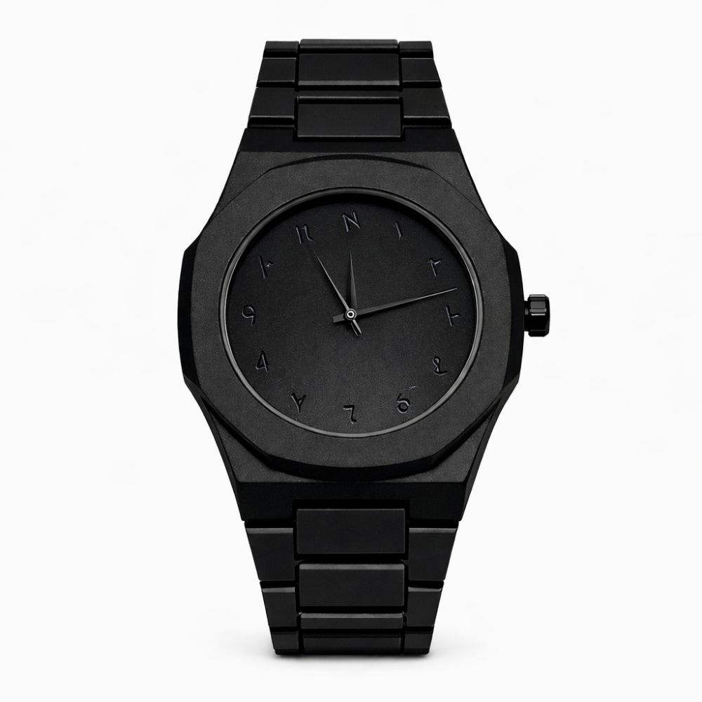 Arabic Aura Couple Watch Set(Full Black)